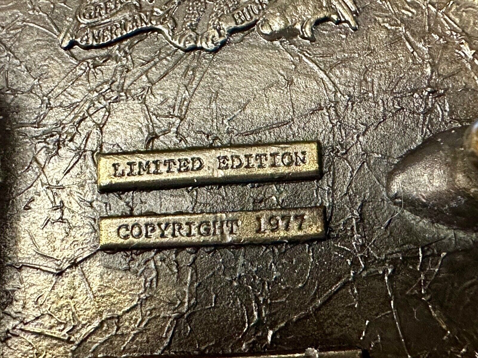 Vintage 1977 Fire Department FD Hook & Ladder Emblem belt buckle