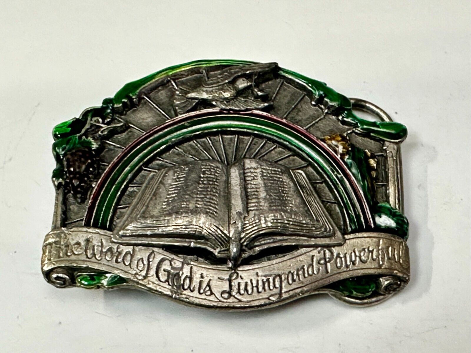 The Word of God is living and powerful Vintage Religious scripture Belt Buckle