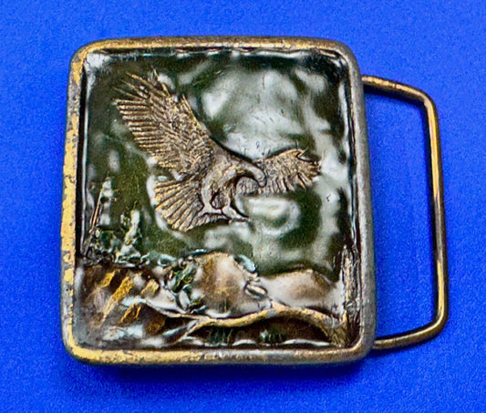 Bald Eagle Commemorative Large Sea Bird Indiana Metal Craft 1972 Belt Buckle