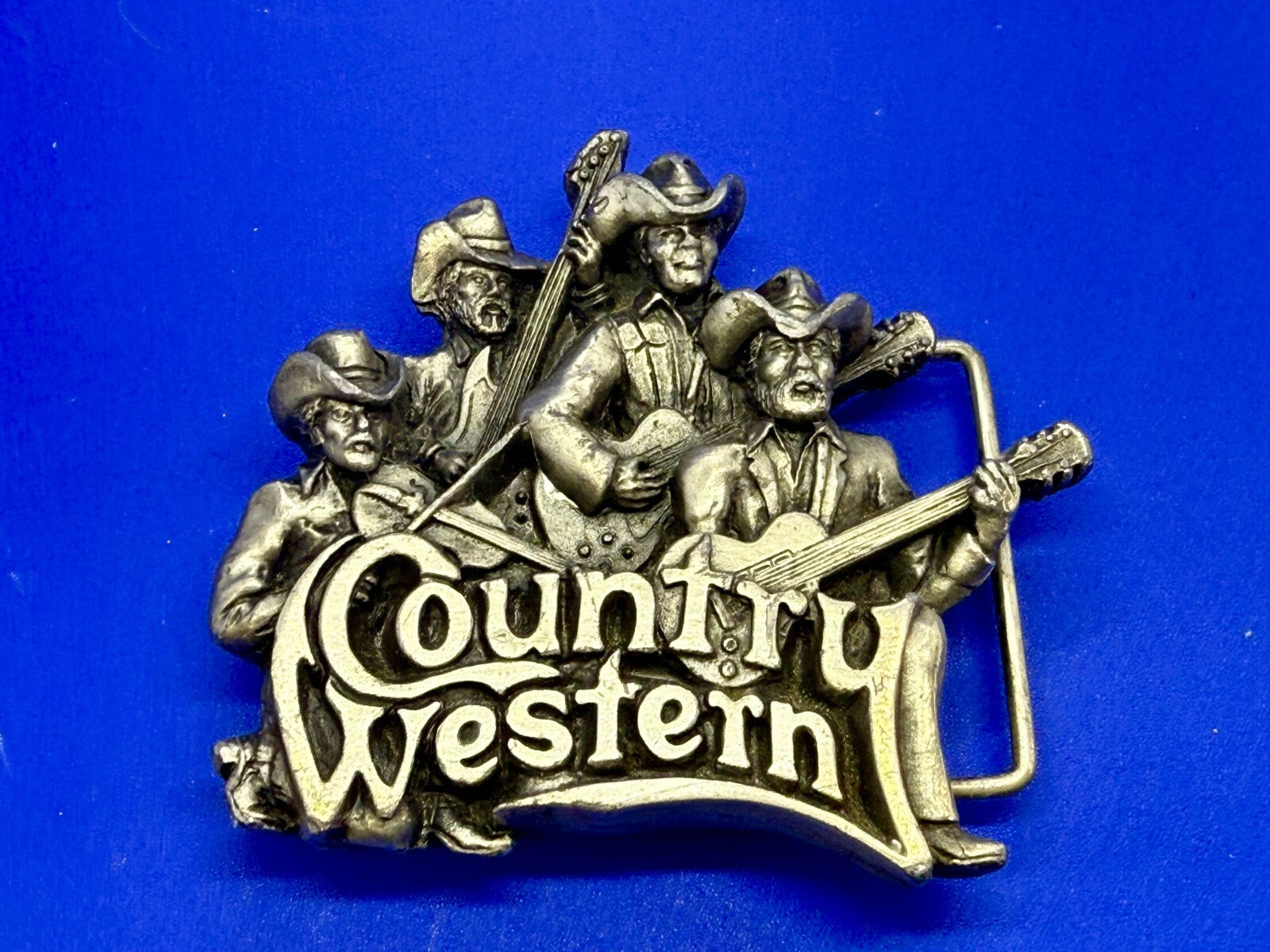 American Country Western Music Musician Vintage 1980 Bergamot Belt Buckle