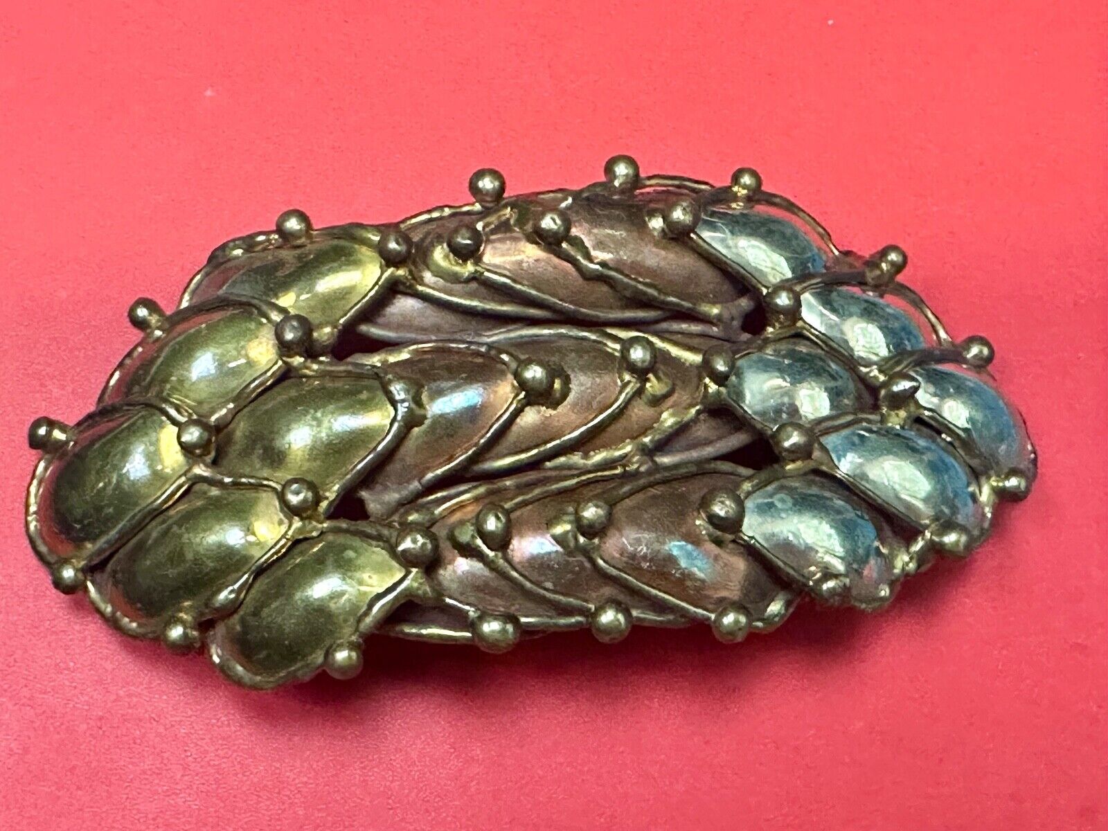 Abstract Brutalist Artisan Mixed Metal Hippy HUGE!  Belt Buckle