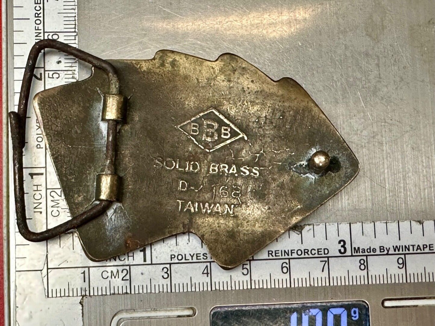 5 Aces Baron Buckles Solid Brass Casino Gambling Card Game Vintage Belt Buckle