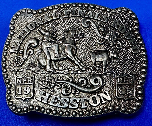 1985 NFR National Finals Rodeo Youth Size Hesston Commemorative Belt Buckle