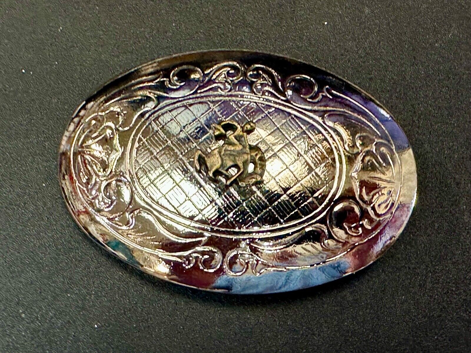 Vintage Cowboy Saddle Bronc western small center figure belt buckle