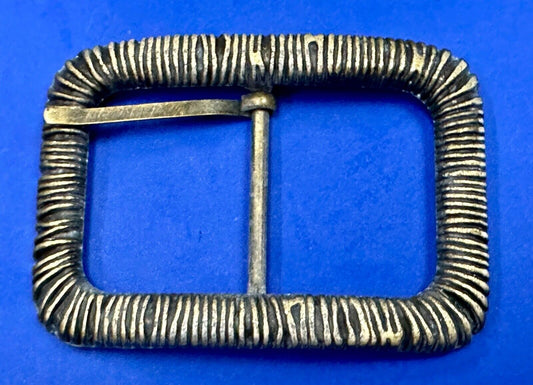Unique Center Bar Spring abstracted wrapped style rectangular belt buckle