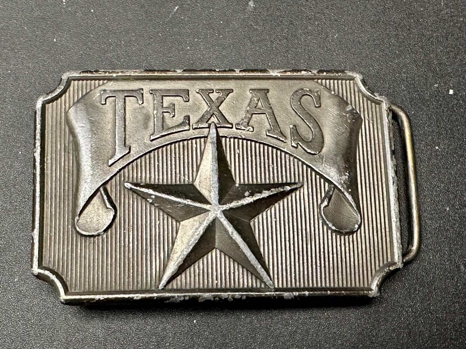TEXAS State Pride - RAISED STAR centered western framed Belt Buckle by Exolvaco