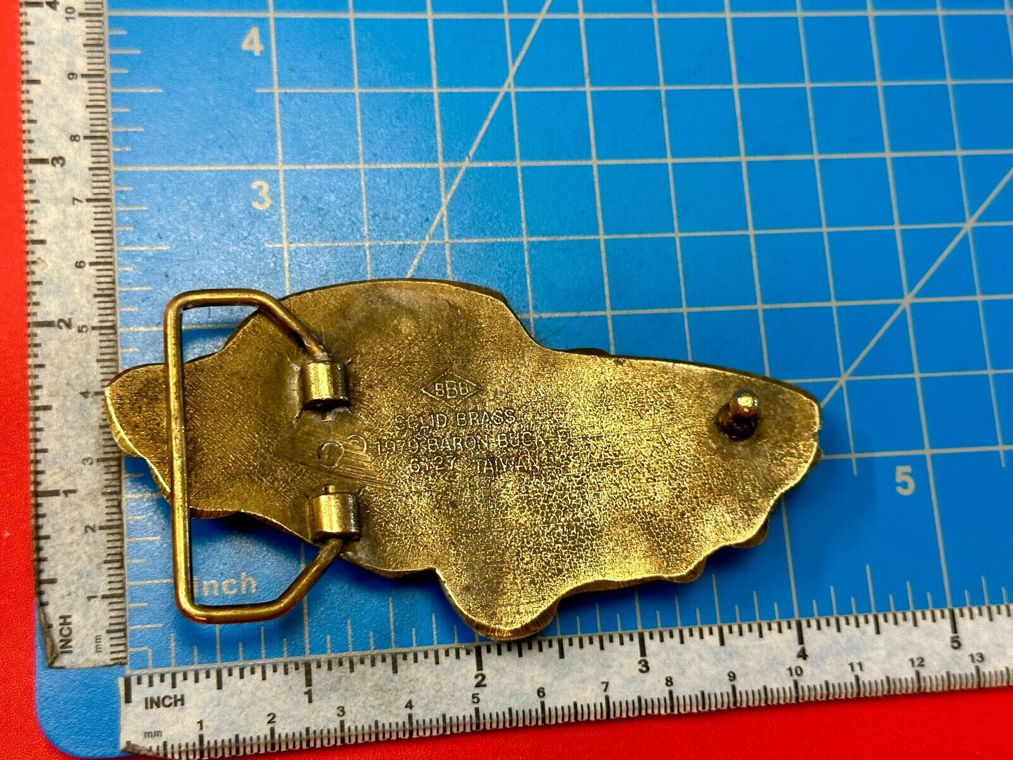 1st Generation Corvette Solid Brass Car Collectors Baron Belt Buckle 1979