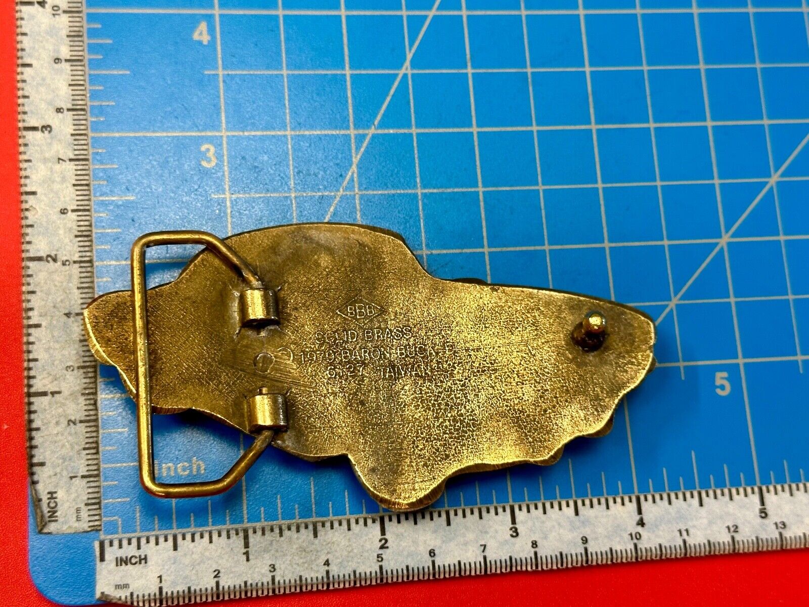 1st Generation Corvette Solid Brass Car Collectors Baron Belt Buckle 1979