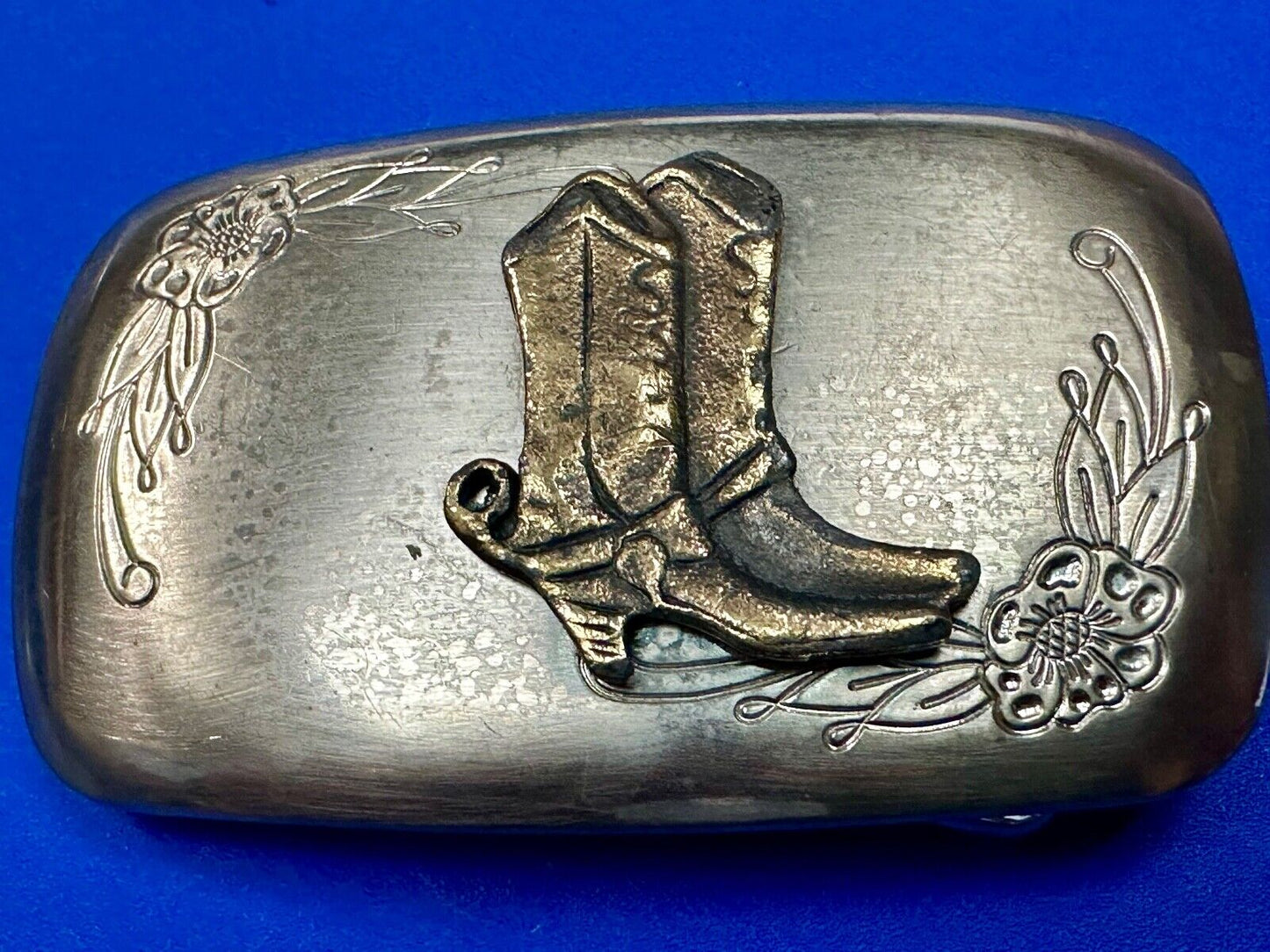 USA made Vintage Cowboy Boots - Western two tone belt buckle
