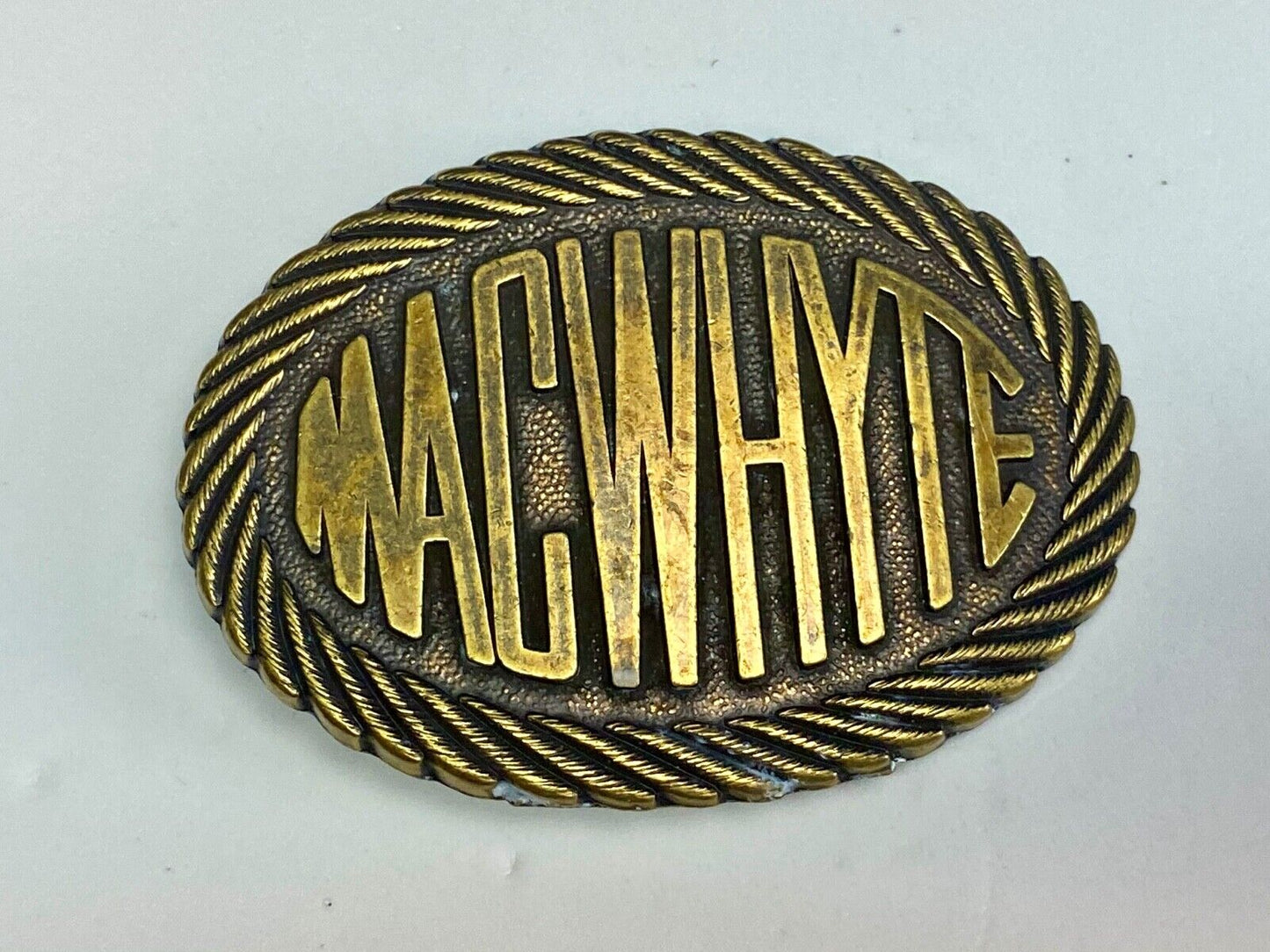 Vintage Macwhyte Belt Buckle Canadian Wire Rope & Specialty Cable Manufacturer 