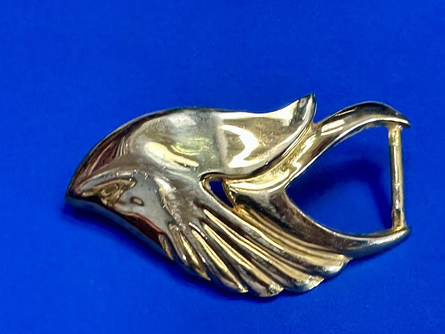 Abstract Art - Wings  gold tone belt buckle signed Leather shop