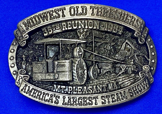 Americas largest Steam show  Midwest Old Settlers and Threshers Assn belt buckle