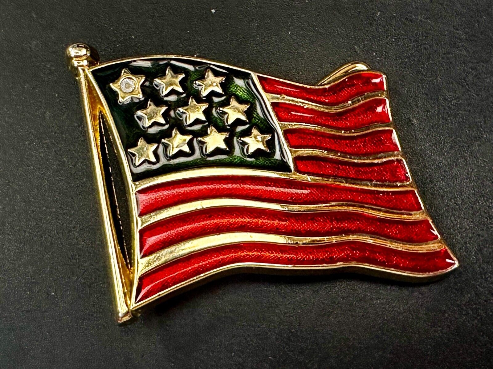 American Flag USA Stars and Stripe Enameled Patriotic United States Belt Buckle