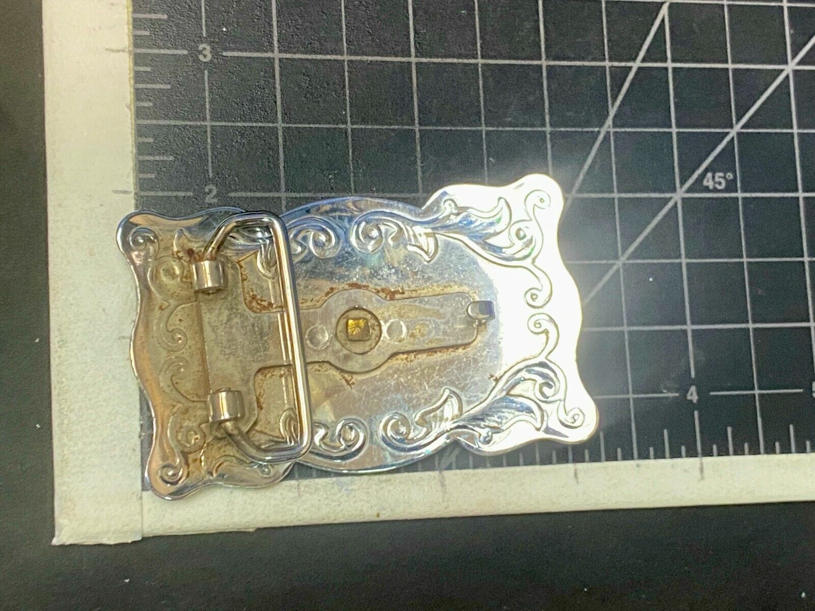 Two Tone Ornate Boarder Horse Head Western Rodeo Cowgirl Cowboys Belt Buckle