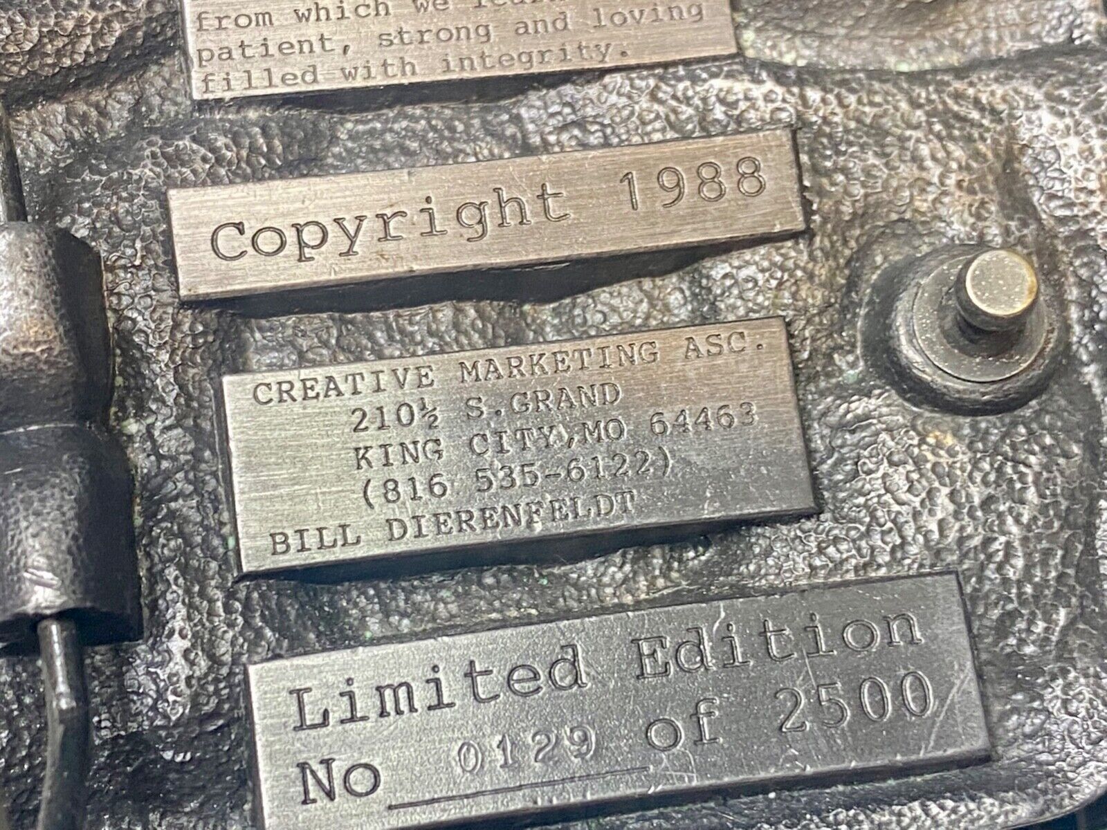 A tribute to a Father - Fathers Day -  June 19th 1988 commemorative belt buckle