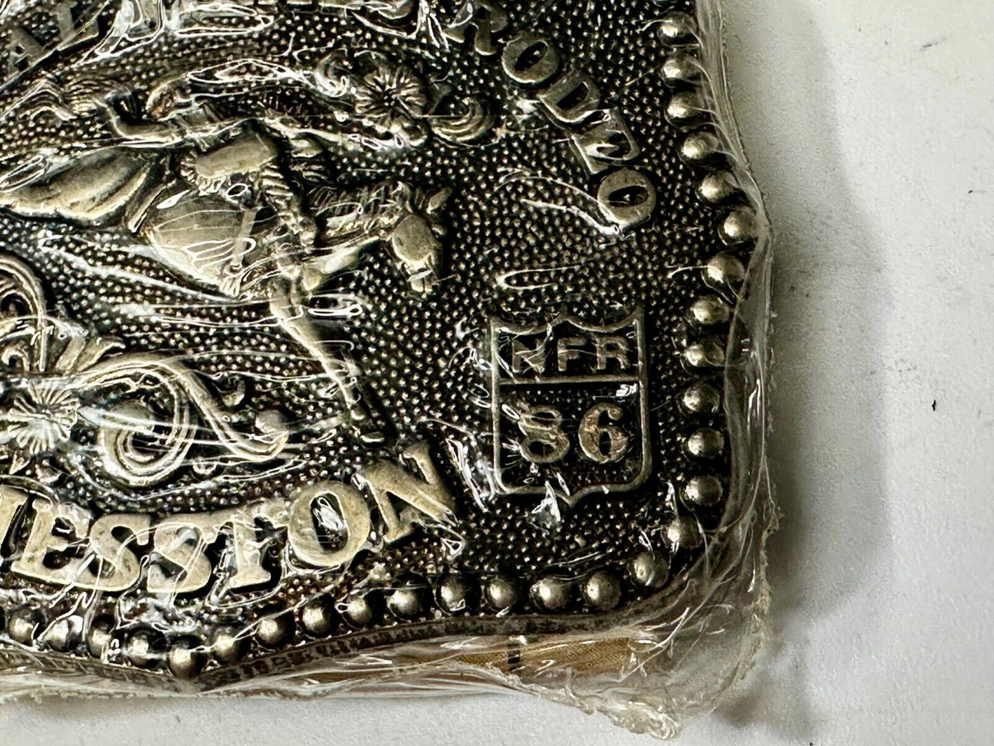 1986 Hesston National Finals Rodeo NFR Cowboys Youth Size NOS Belt Buckle