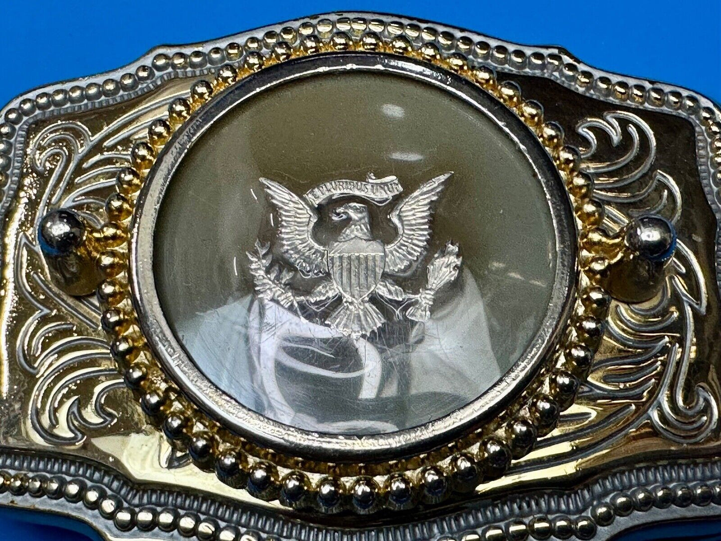 American Flying Bald Eagle USA Crest Multi Colored Western Belt Buckle