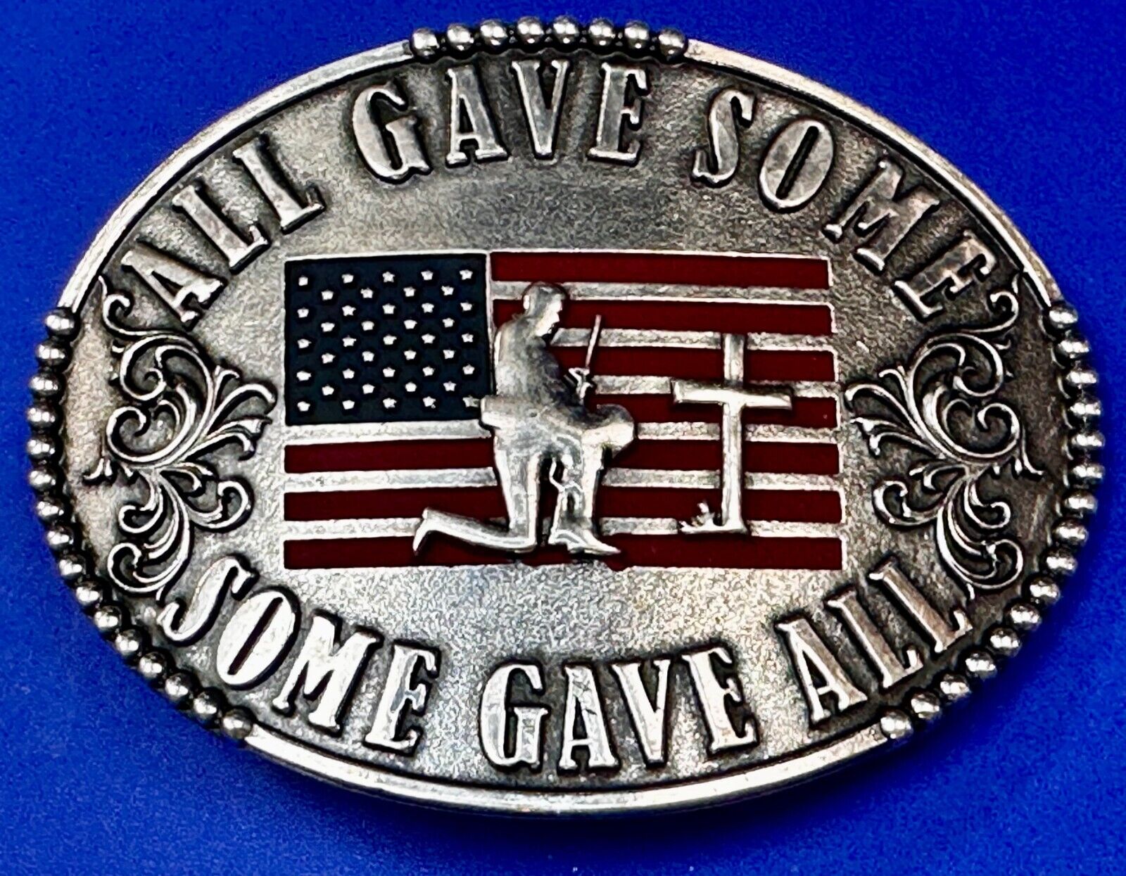 All Gave Some Some Gave All Patriotic American Veteran Commemorative Belt Buckle