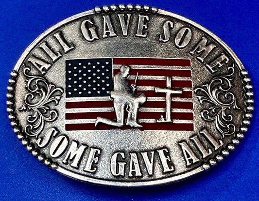 All Gave Some Some Gave All Patriotic American Veteran Commemorative Belt Buckle