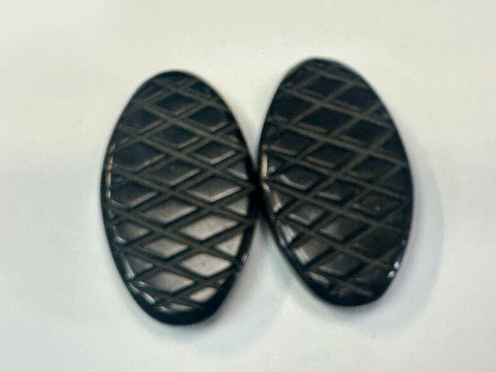 Two piece interconnecting vintage black shoe clips