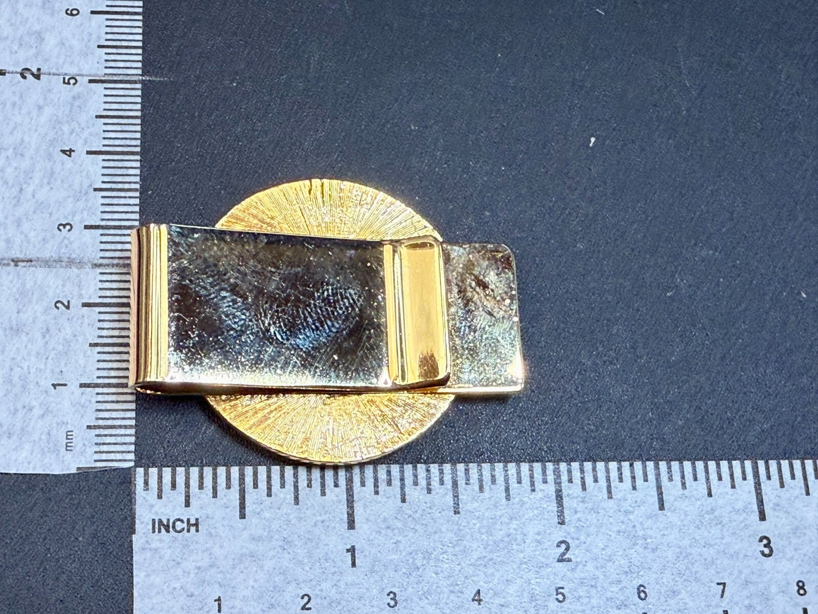 United States American Flag Patriotic Bald Eagle Gold Tone Vintage Money Clip