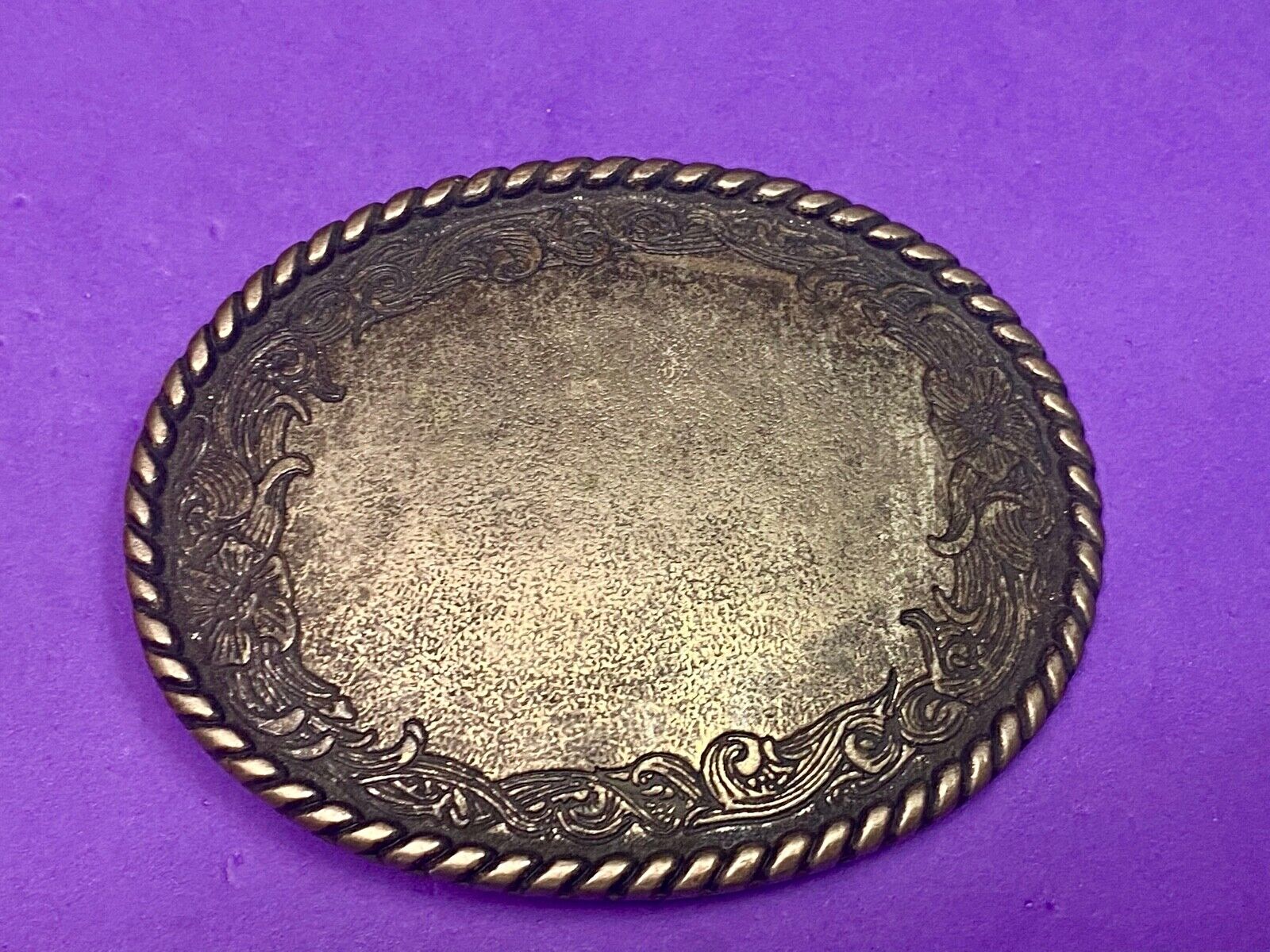 100 % Zinc Ornate Western Oval Belt Buckle Made In Italy  - Fabriqrren Itai If