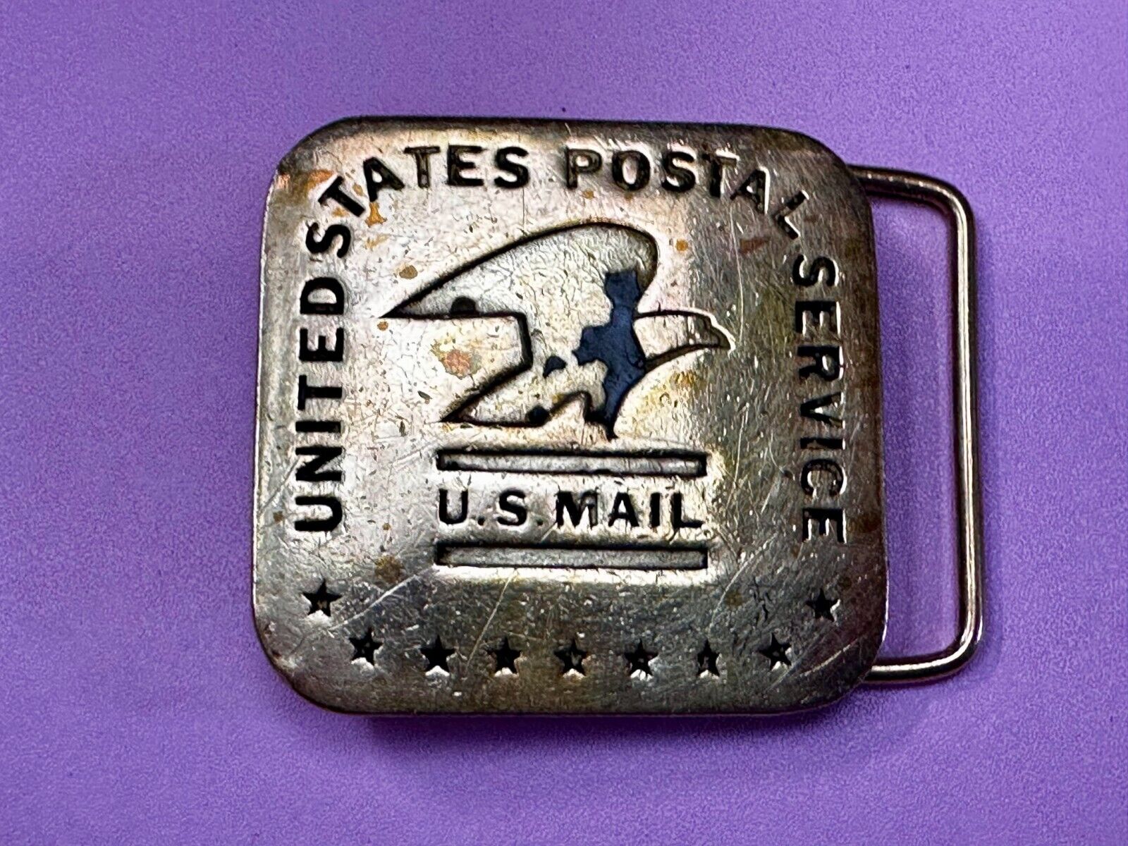 USPS United States Postal Service U.S Mail Solid Brass Belt Buckle