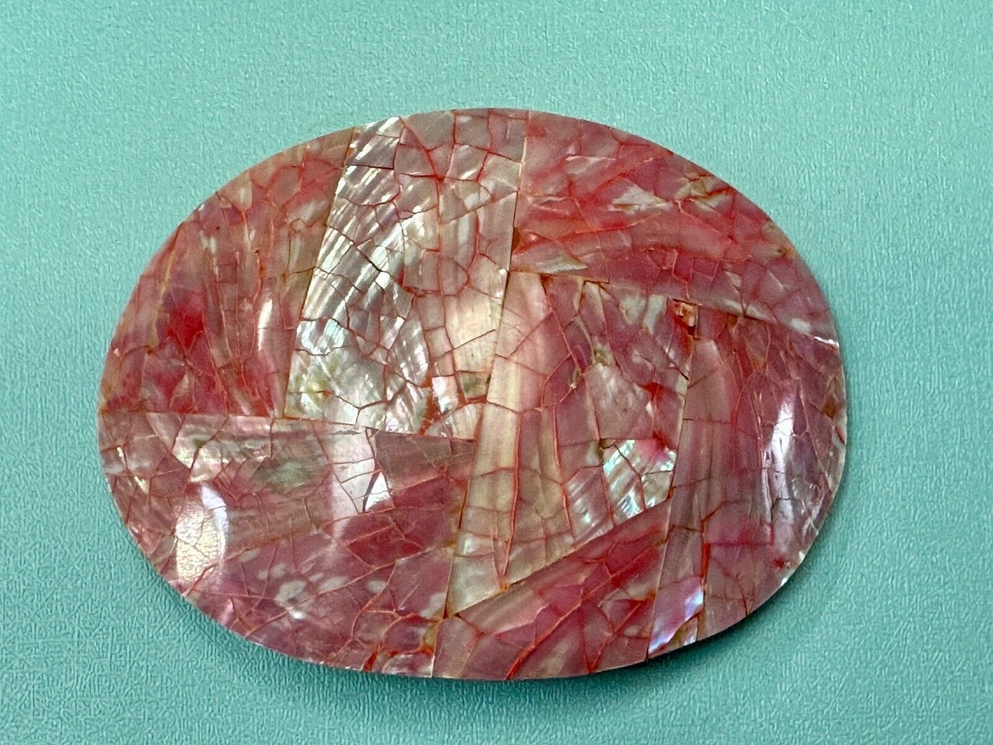 80s Charmant Beverly Hills Different Abstract Cracked Shell Style belt buckle