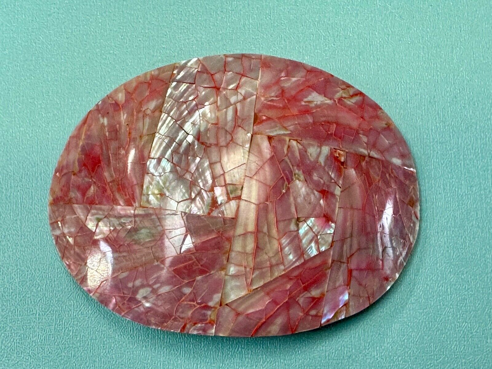 80s Charmant Beverly Hills Different Abstract Cracked Shell Style belt buckle