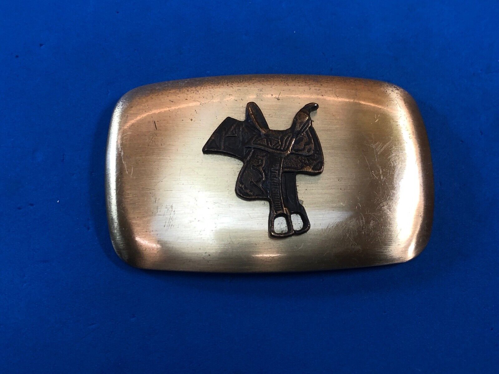Vintage Chambers Belt Buckle Company Horse Saddle 
