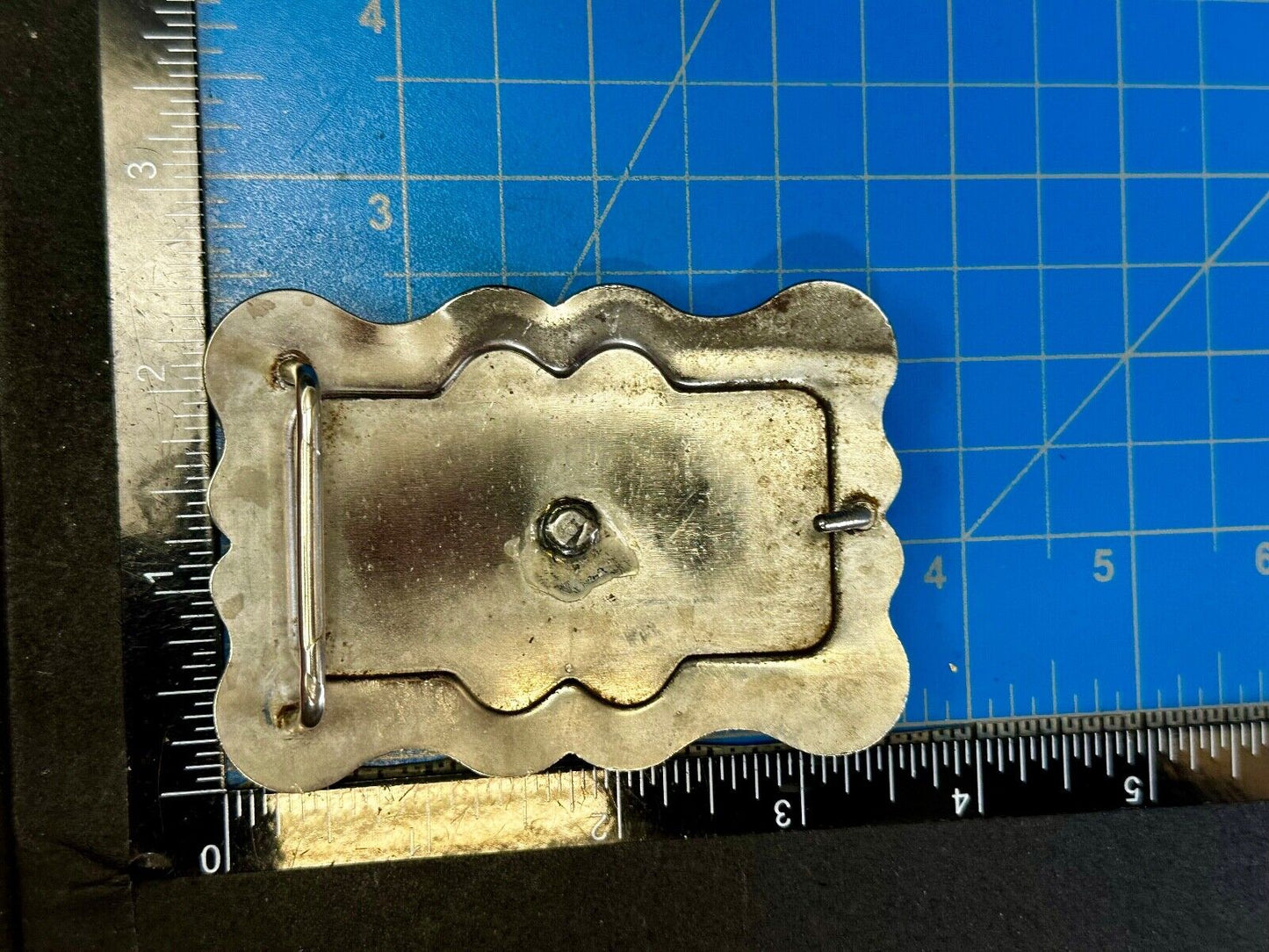 Vintage Horse Head Bust silver tone Floral Engraved Belt Buckle