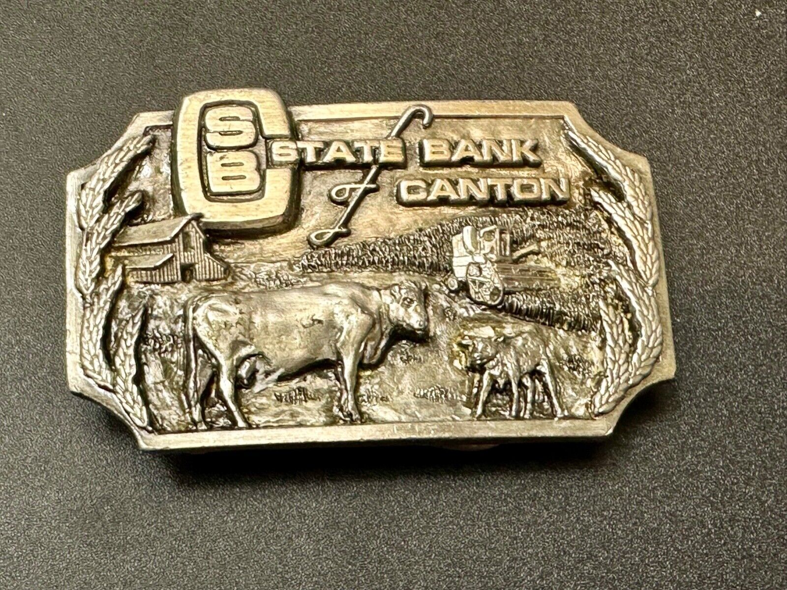 Vintage 1982 The state bank of Canton charted 1895 collectable rare belt buckle