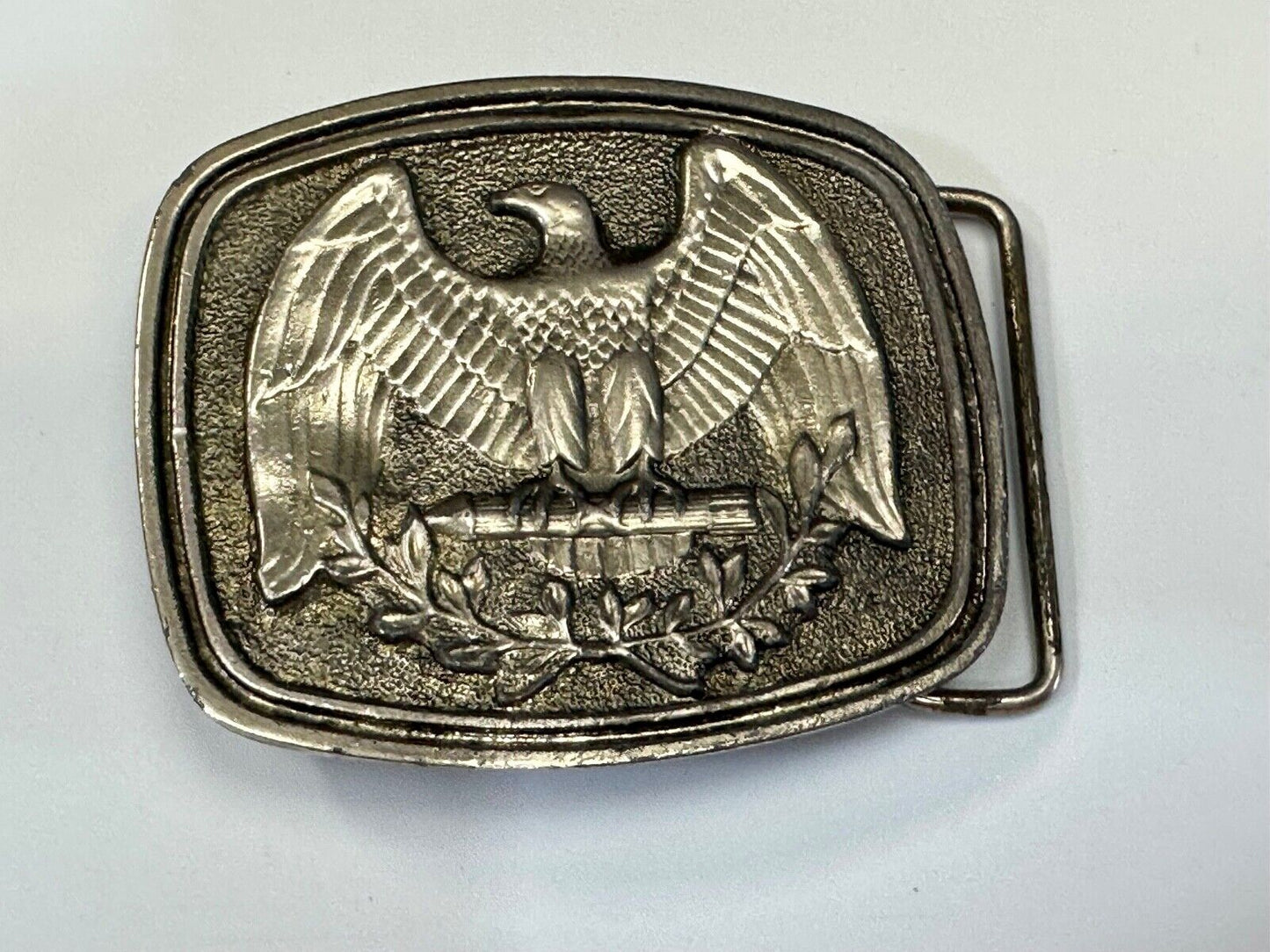 USA patriotic emblem Eagle Olive Branch Seal Vintage Numbered belt buckle