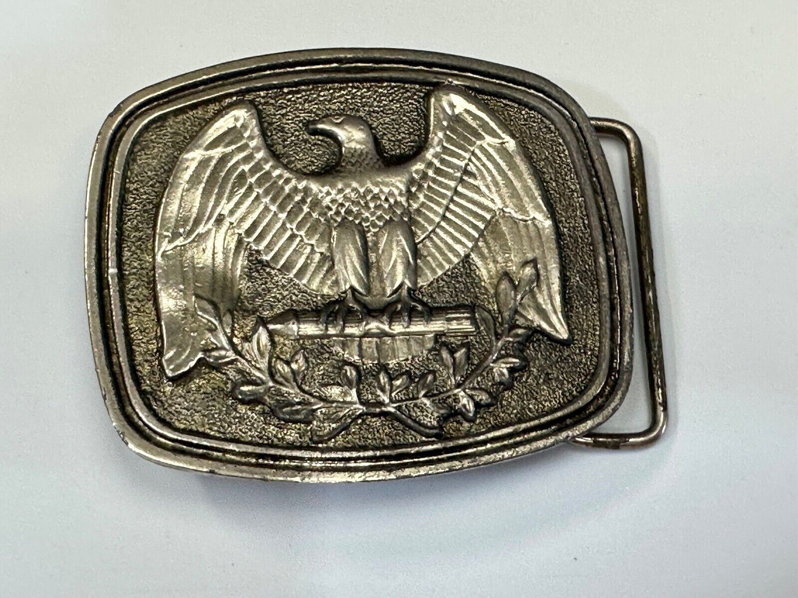 USA patriotic emblem Eagle Olive Branch Seal Vintage Numbered belt buckle