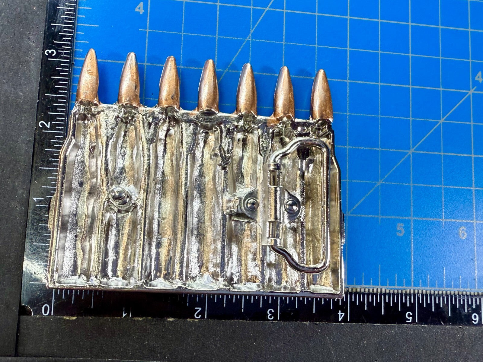 Ammo Bullets Clip MOS Figural Seven Shots Gun Collectors Heavy Large Belt Buckle