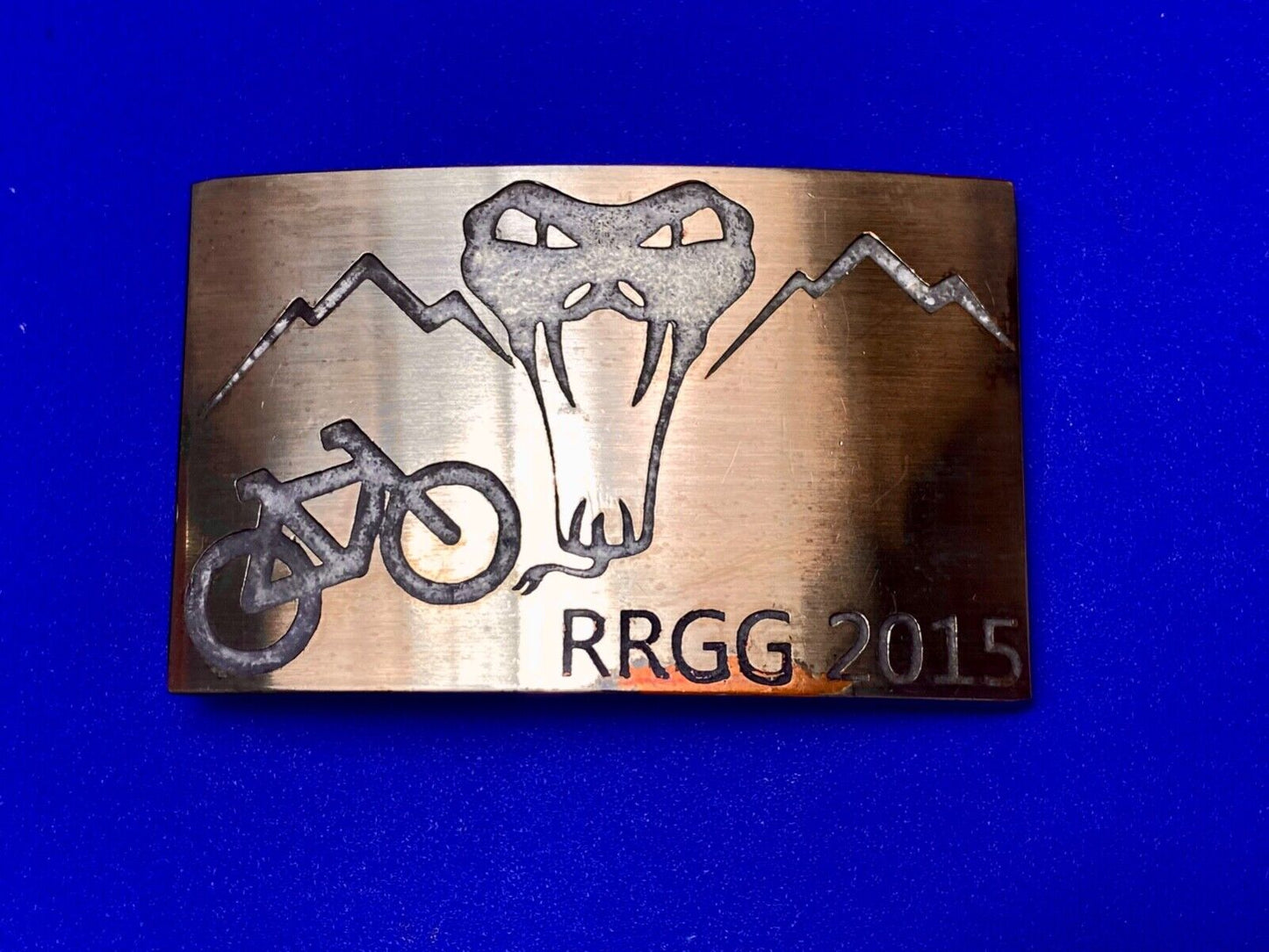 2015 RRGG Mountain Bike Belt Buckle Viper Logo Event Trail Ride Race BMX