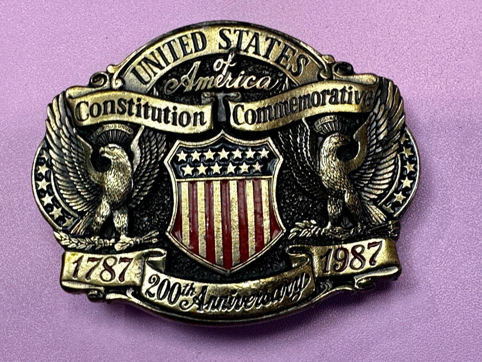 United States of America Constitution Commemorate 200th Anniversary Belt Buckle