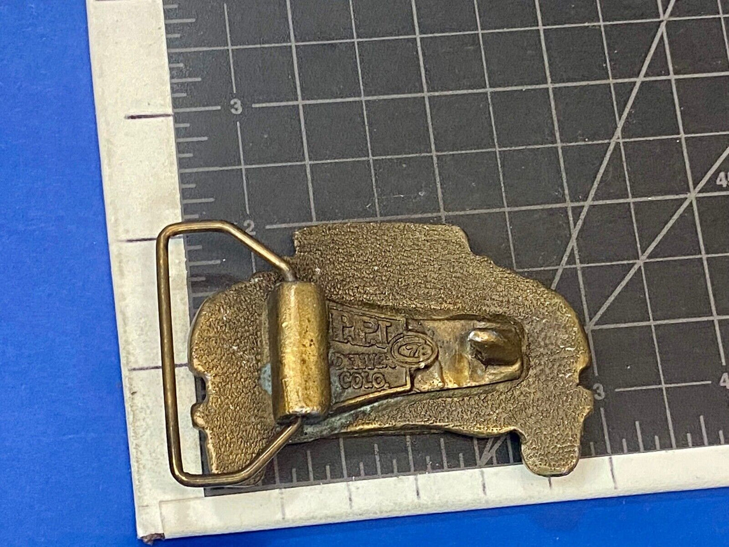 Vintage Figural Cut out Antique Car Collectors Ford? belt buckle by PPI Denver 