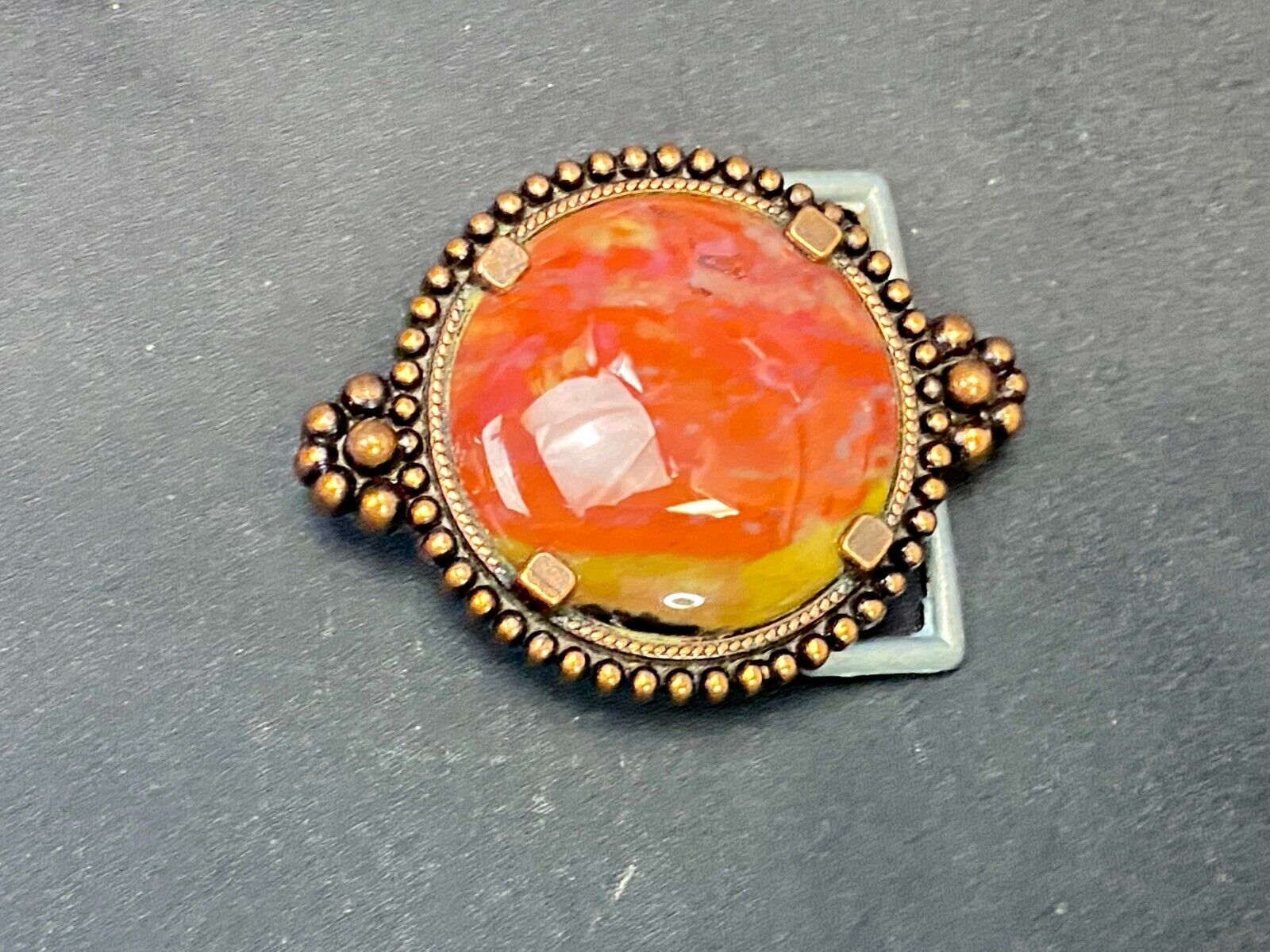Unique Small Red Brown Jasper Beautiful Cabochon Stone Centerpiece Belt Buckle