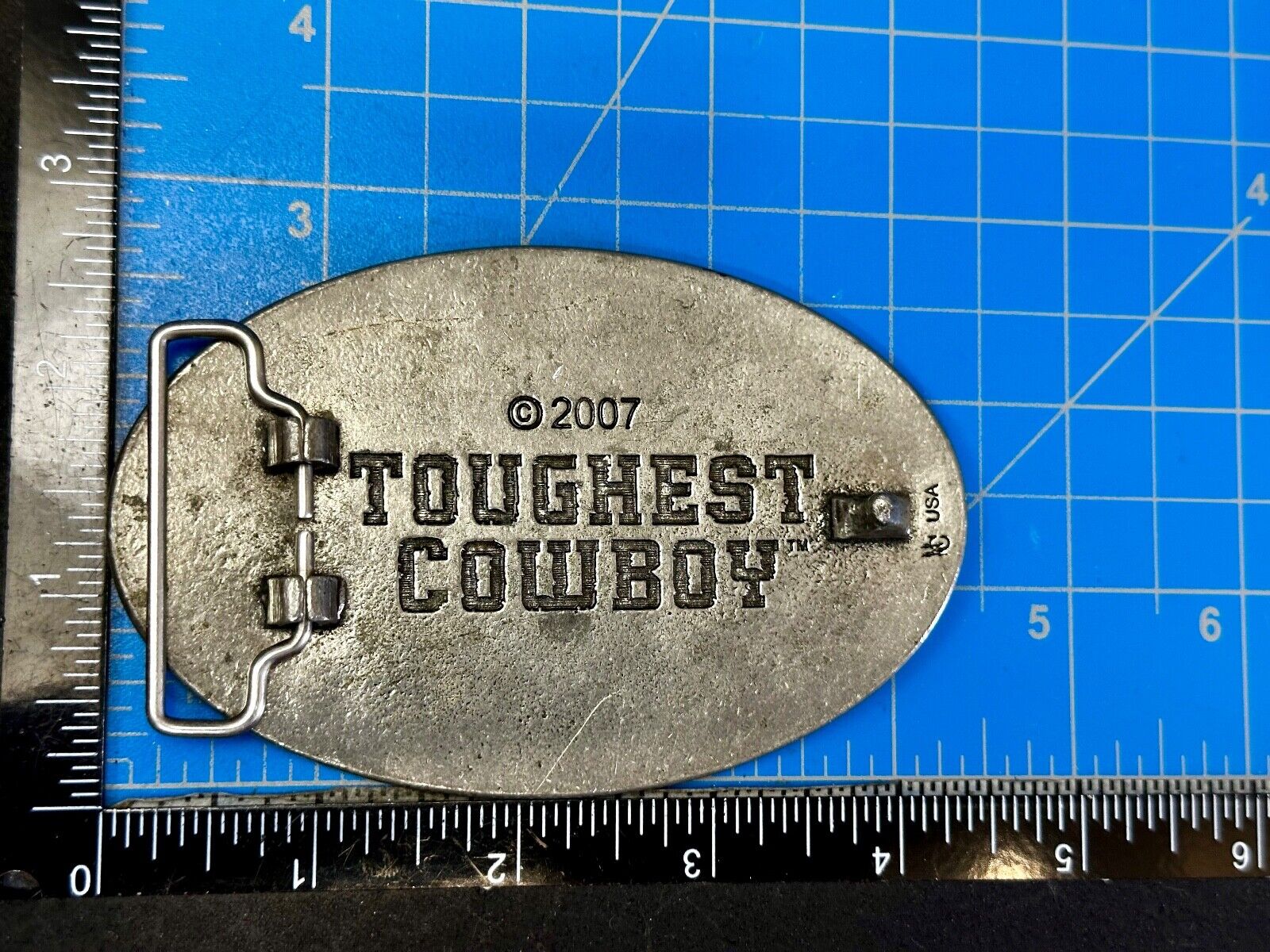 Toughest Cowboy Radio TV Show Commemorative Silver Tone 2007 Belt Buckle
