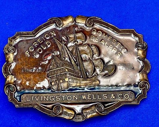 V-33 LIVINGSTON WELLS & CO Bergamot belt buckle Foreign & Domestic Gold Dealers