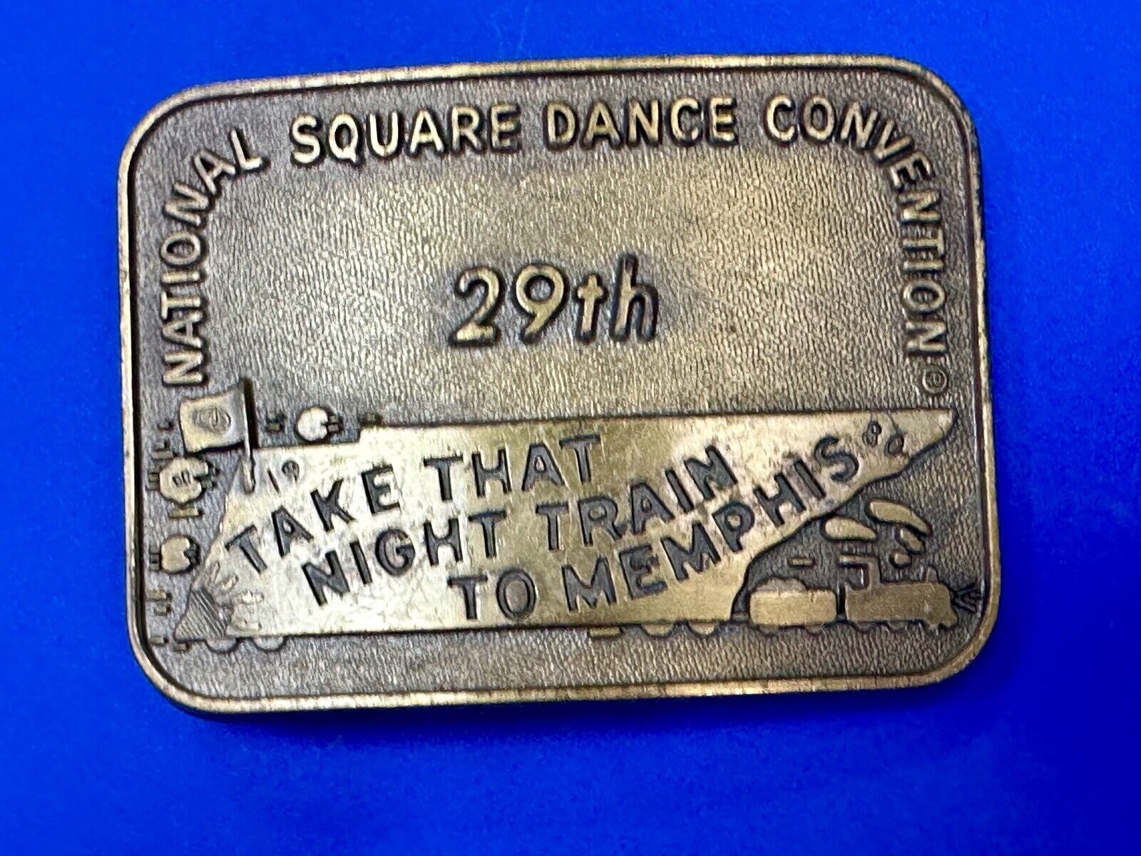 29th National Square Dance Competition Take Night Train to Memphis belt buckle