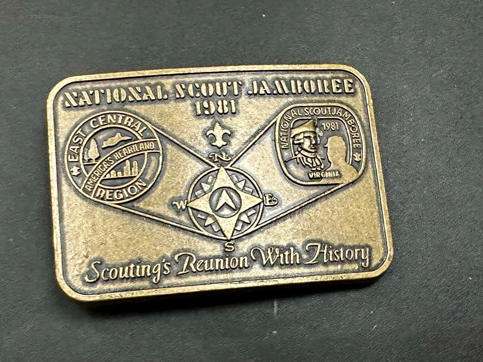 1981 National Scout Jamboree Belt Buckle BSA Boy Scout of America East Central