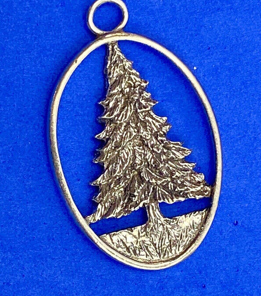 Vintage 1992 Pewter Christmas Tree Ornament Signed SEAGULL ETAIN ZINN Canada