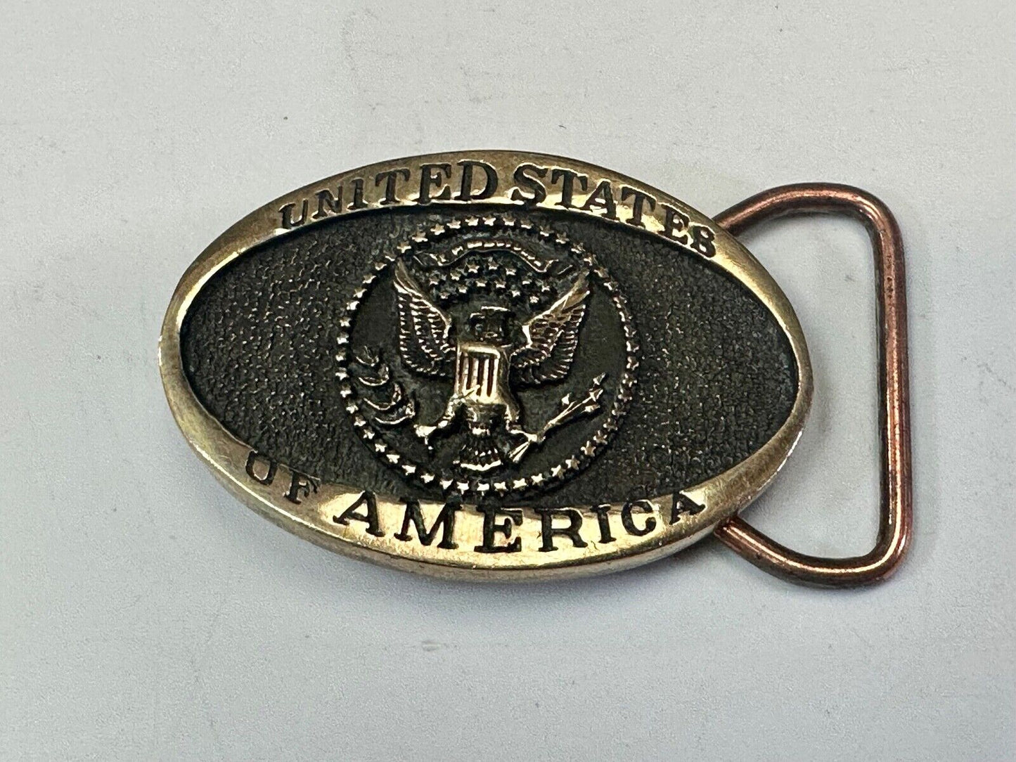 United States Of America USA Emblem, Seal Small Brass Heritage Mint Belt Buckle