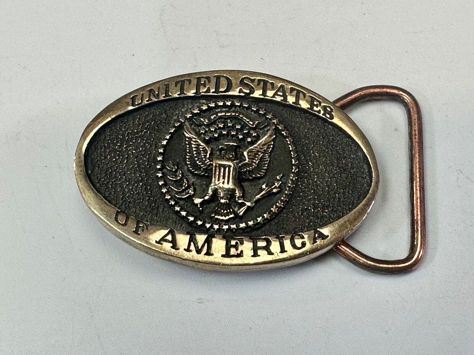 United States Of America USA Emblem, Seal Small Brass Heritage Mint Belt Buckle