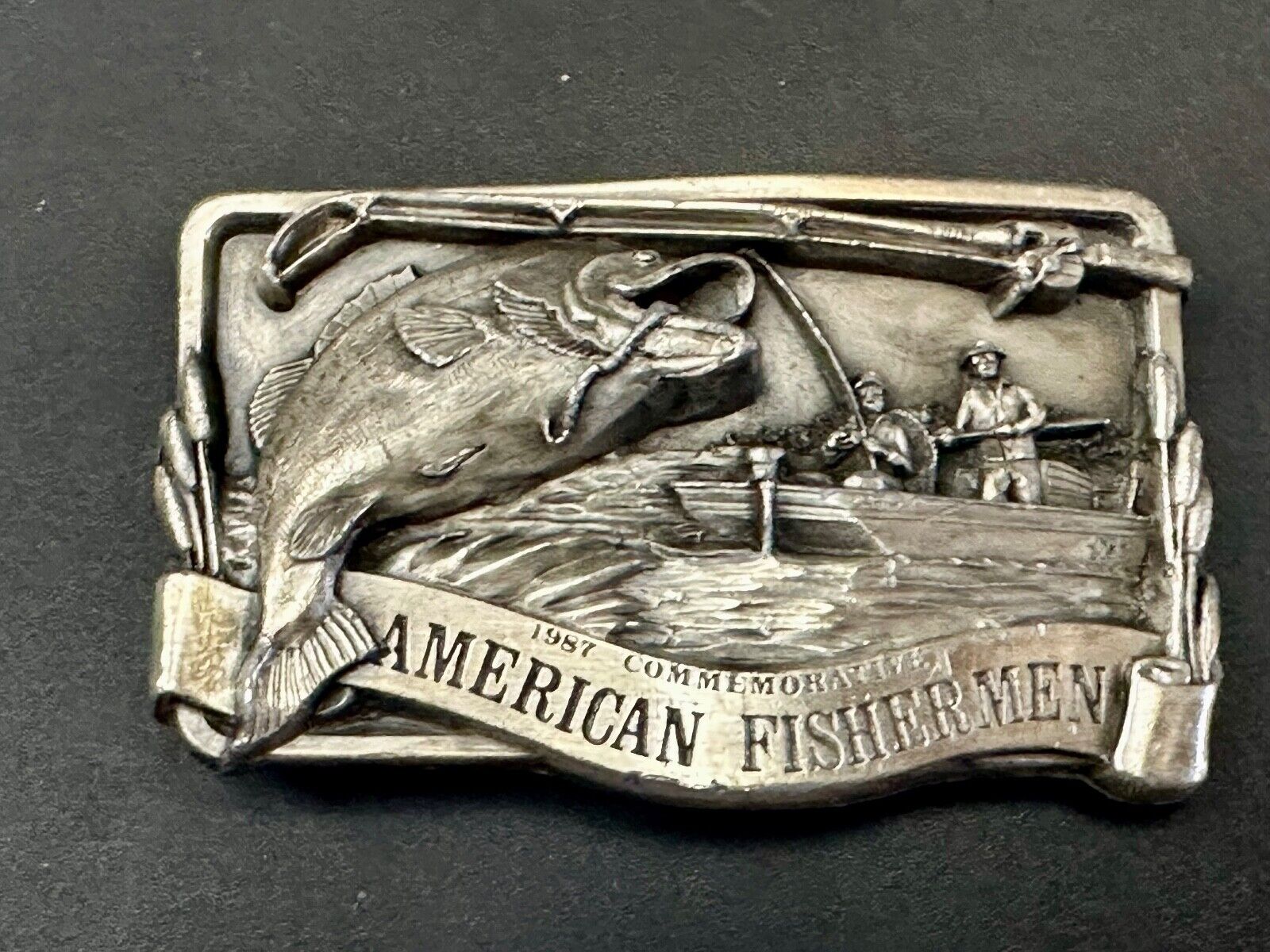American Fisherman Vintage 1987 Commemorative Arroyo Grande Belt Buckle