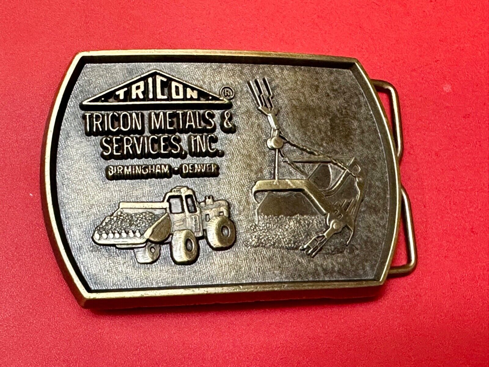 Tricon Metals & services INC Birmingham Denver promo brass belt buckle by RJ
