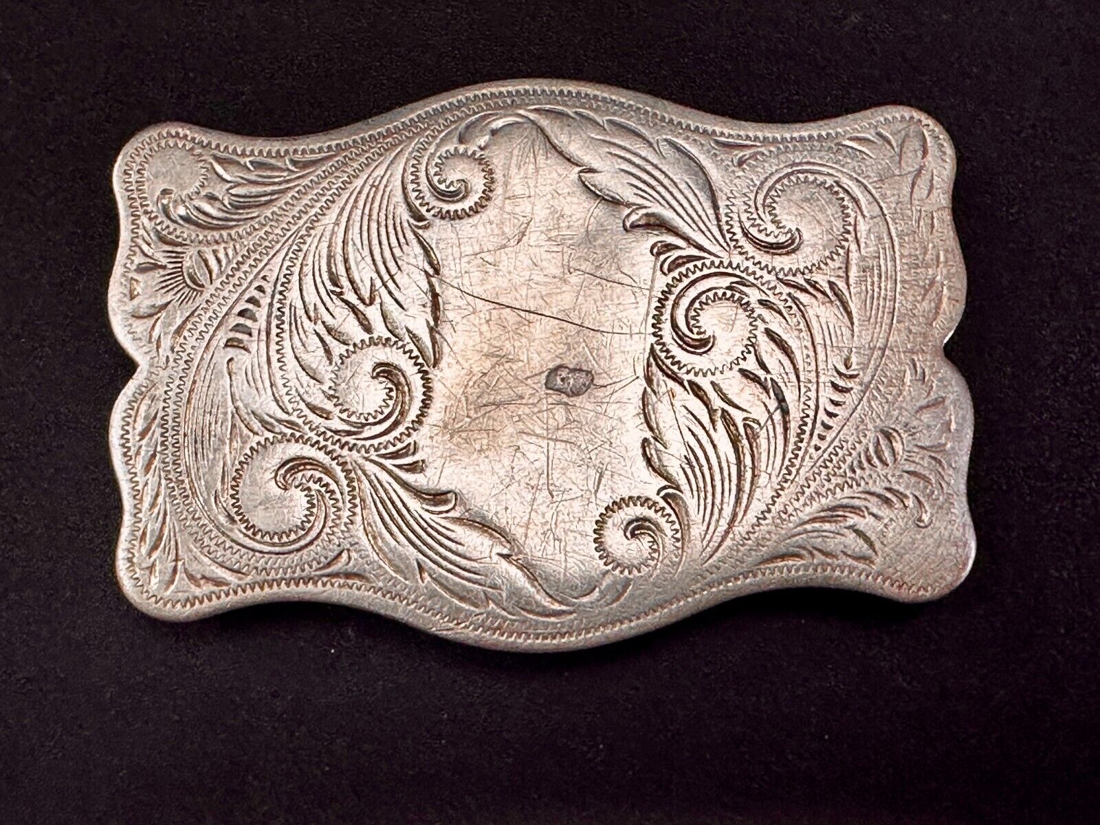 Vintage engraved western flower swirl belt buckle for craft project or to wear!