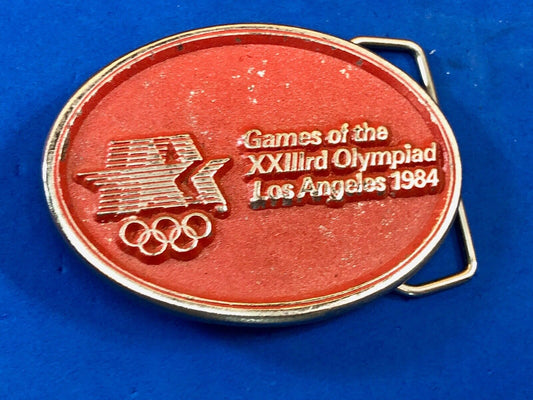 Vintage Buck Belt Buckle Made In USA 1980 LA Olympics Games 1984 Unisex logo 